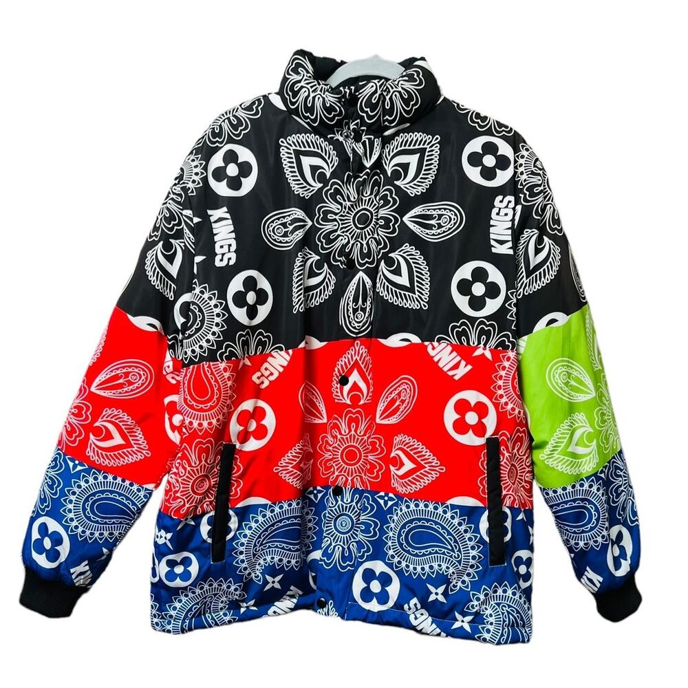 Kings & Legend Colorful Jacket Size M Zipper Front Closure Side Pockets